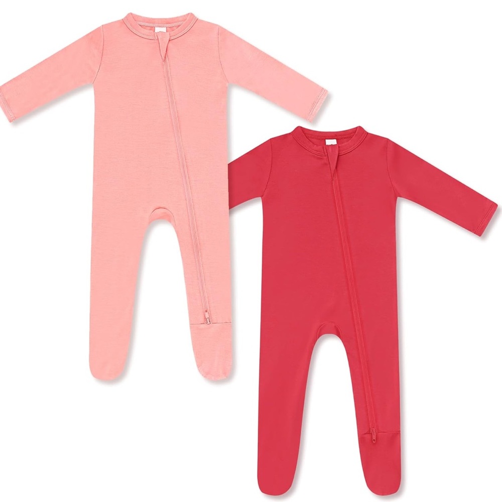 HAPIU Rayon from Bamboo Baby Footed Pajamas, 2 Way Zipper Footie